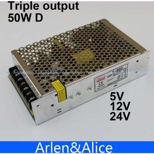 T 50W D Triple output 5V 12V 24V Switching power supply smps AC to DC