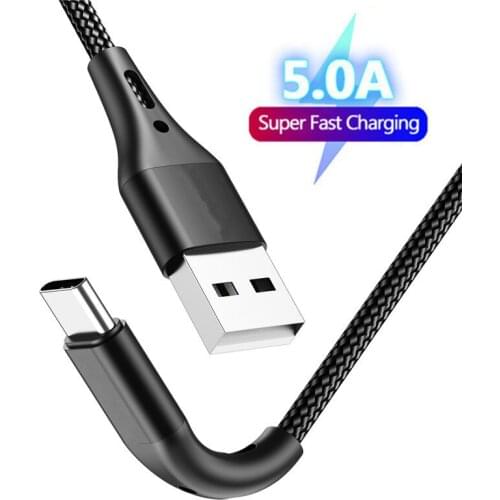 5A Super Charging USB data Cable For Huawei P30 Honor 20 Pro P Smart Z Xiaomi Samsung LG Mobile Phone Fast Charger Type C Cable