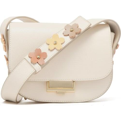 Women bag PU Flap Korean ladylike Appliques Lady Solid Hasp flower shoulder bag purses and handbags small fresh