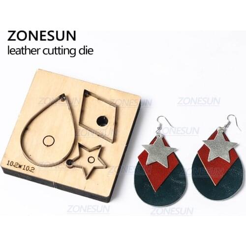 ZONESUN T8 Custom Cut Out Leather Earring Cutting Die Steel Rule Die Leather Tools For Die Cutting Machine Press