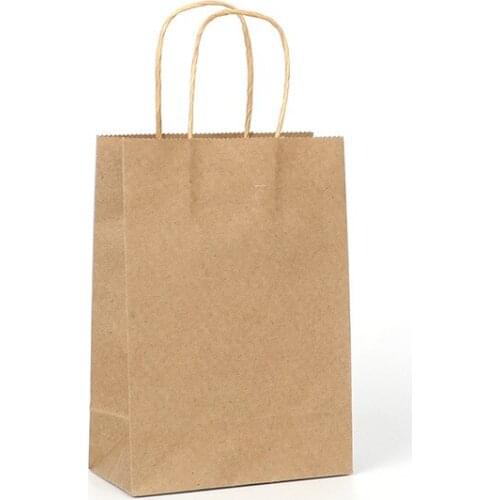 30pcs/lot 3 sizes Kraft Paper Bag with Handle Wedding Party Bag Fashionable Cloth Shoes Gift Paper Bags Multifunction Wholesale