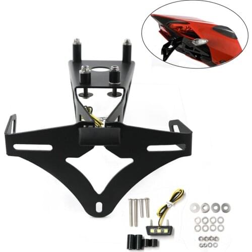 For DUCATI 899 959 1199 1299 Panigale/S/R Motorcycle License Plate Holder Bracket Rear Fenders Eliminator Tail Tidy LED Light