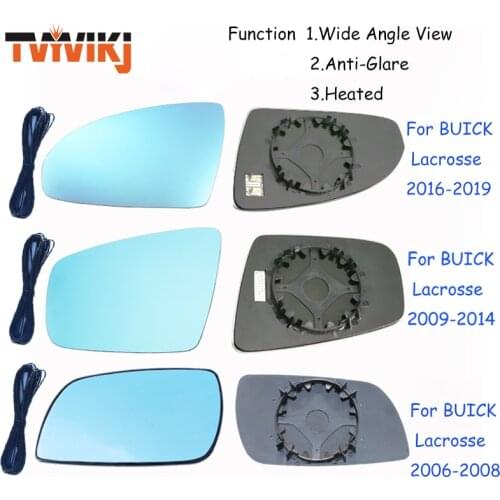 TVYVIKJ Side Rearview Mirror Blue Glass Lens For BUICK Lacrosse 2006-2019 Wide Angle View anti glare door mirror wing