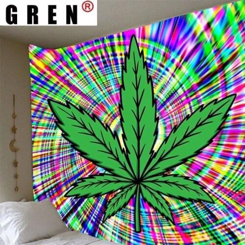 GREN Colorful Maple Leaf Digital Printing Tapestry Background Wall Art Tapestry Hanging Tapiz Modern For Home Decor Living Room