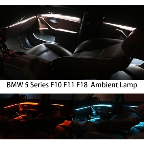 Car Interior Decorative Led Ambient Door Light Stripes Atmosphere Light With 3/18 Colors For BMW 5 Series F10/F11/F18