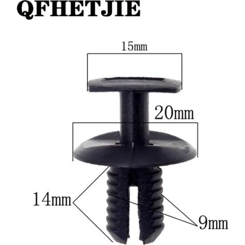 Car Fastener Clip 100PCS Black YT-1468 Engine Cover Lined Bumper Piercing Pin Push-type Rivet for BMW Car Repair Clip