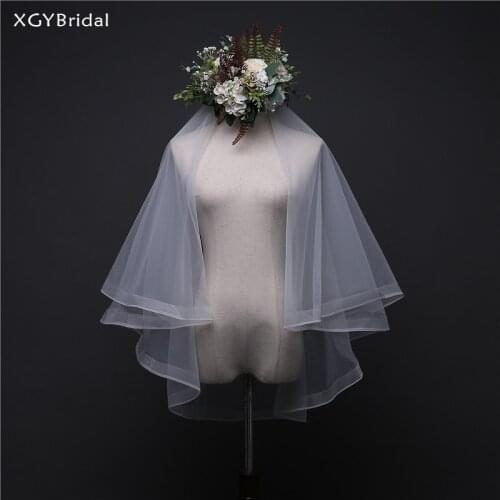 1.5 Meter Cut Edge Bridal Veil Two Layer White Lvory 2021 Wedding Veil With Hair Comb Wedding Accessories