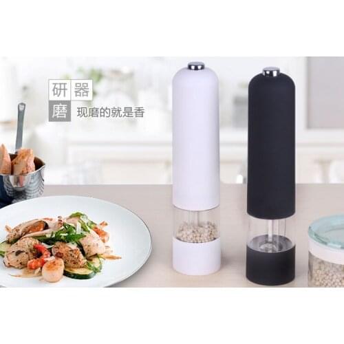 Electric Automatic Pepper Grinder Kitchen Adjustable Seasoning For Herb Pepper Spice Tools Rice Wheat Salt Plastic Grinder
