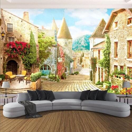 Photo Wallpaper 3D Stereo Street Landscape Building Murals Living Room TV Sofa Restaurant Cafe Background Wall Decor Wall Papers