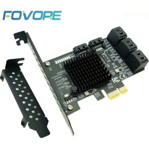 8 Port SATA 3 PCI Express Expansion Card PCI-E SATA Controller PCIE 1X to SATA Card SATA3.0 6Gb Adapter Add On Cards for HDD SSD