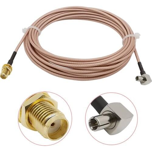Right Angle TS9 Male Plug to SMA Female Jack Assembly RG316 Coaxial Cable Antenna Pigtail Connector Adapter