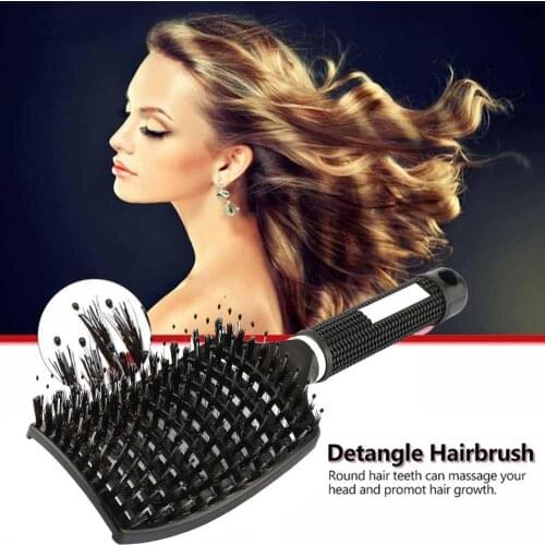 Brushy Anti Klit Hairbrush Women Female Hair Scalp Massage Comb Bristle&nylon Hairbrush Wet Curly Detangle Hair Brush For Salon