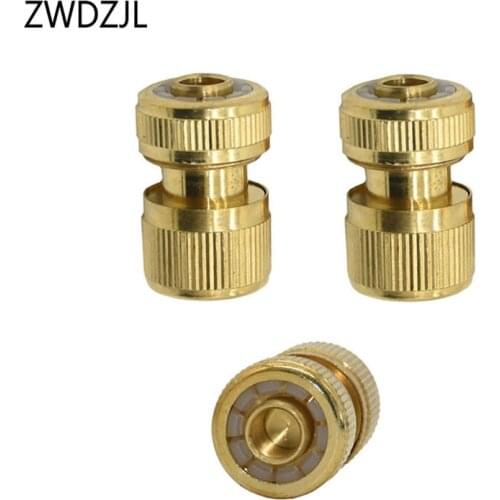 Brass 1/2 inch garden hose waterstop Connector copper Water gun adapter copper irrigation hose connector 6pcs