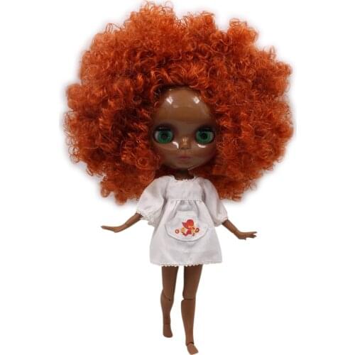 ICY DBS Blyth Doll 1/6 bjd super black skin tone red brown hair joint body 30cm toy