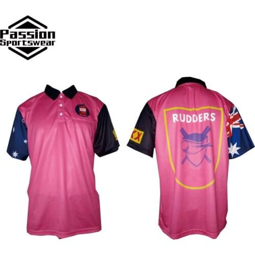 MOQ 5pcs Sublimation Short Sleeve For Teams 100%Polyester Pink Polo Shirt