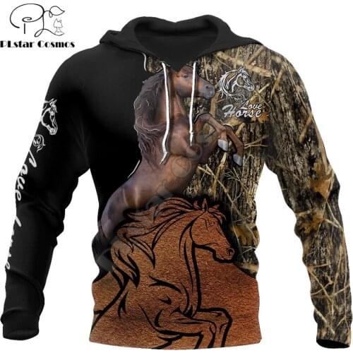 Beautiful Horse Muddy Design 3D Printed Mens Hoodie Streetwear Autumn Hooded Sweatshirt Unisex Casual Jacket Tracksuit DW0174