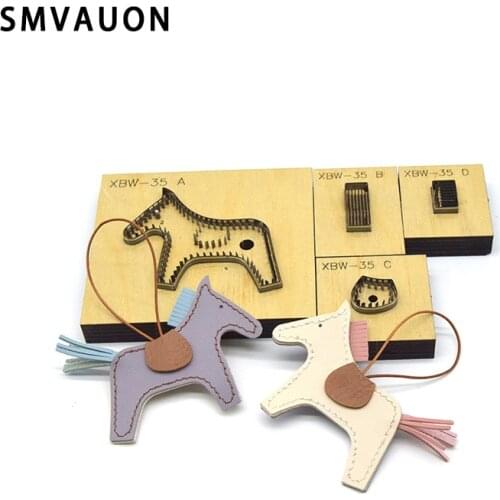 SMVAUON New Cutting Die DIY Horse Key Ring Case Pendant Cutter Mold Knife Mould Leather Craft Hand Punch Tool Leather Knife