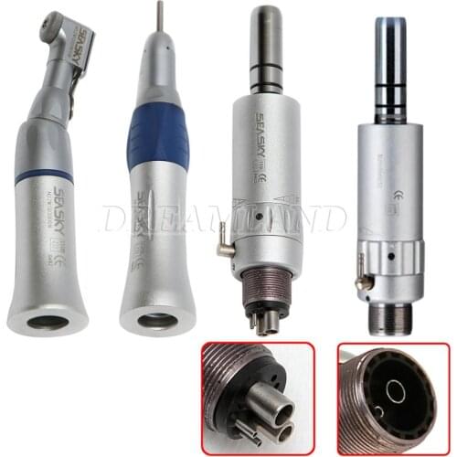 NSK Style Dental Low Speed Handpiece Kits 2/4Hole Tie-in Contra Angle & Straight & Motor External Spray