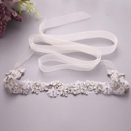 Silver Princess Wedding Belt Womens Crystal Sash Bridesmaid Evening Dresses Bridal Gowns Accessories