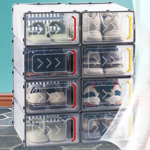 Transparent Plastic Shoes Box Detachable Folding Storage Cabinet Rack organizador Home Decor rangement chaussure shoe storage