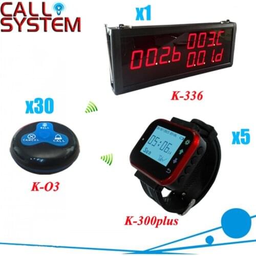Restaurant Equipments for customer to call waiters, with 30 call buttons, 5 watches and 1 display