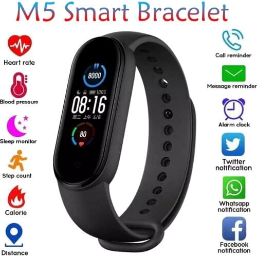 M5 Smart Bracelet Watch High-end Version Color Screen Magnetic Charging IP67 Waterproof Fitness Tracker Heart Rate For Mi Band 5