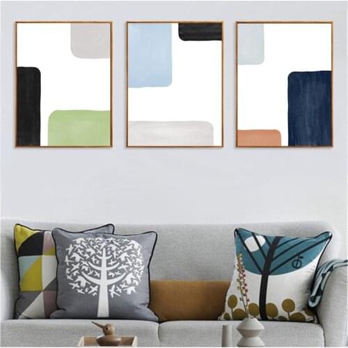 Modern Golden Square Curve Geometry Combination Canvas Paintings Posters And Prints Wall Art Pictures Living Room Home Decor