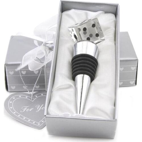 Wedding Bridal Shower Favor Event Party Supplies Las-Vegas Themed Crystal Dice Wine Bottle Stopper LX4609
