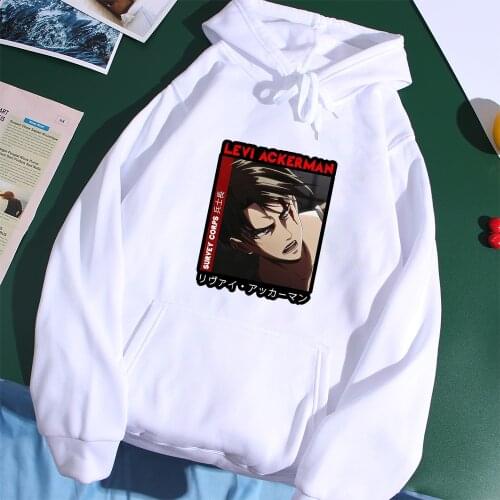 Attack on Titan Hooded Sweatshirt Men Anime Levi Ackerman Hoodies Japan Style Street Tracksuit Korean Harajuku Warm Man Pullover