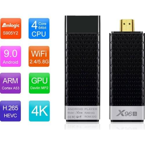 TV BOX X96S X96 Stick 4K TV Stick Android 9 4GB 32GB Amlogic S905Y2 Quad Core Wifi BT 1080P H.265 4K 60pfs TV Dongle player