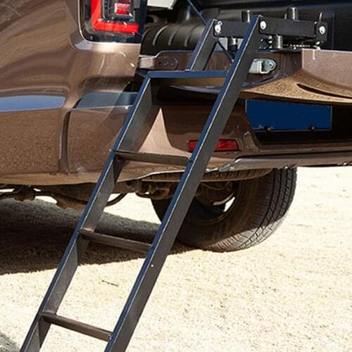 Universal Fit Tailgate Ladder For Pickup Truck Car Rear Door Ladder Protective Frame Tailgate Folding Ladder Auxiliary Ladder