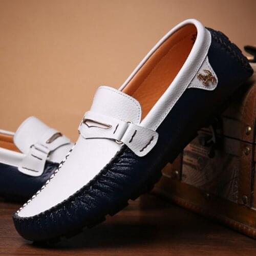 Italian Genuine Leather Shoes Men Loafers Fashion Slip On Flats Mens Driving Shoes Classic Light Luxury Brand Soft Man Moccasins