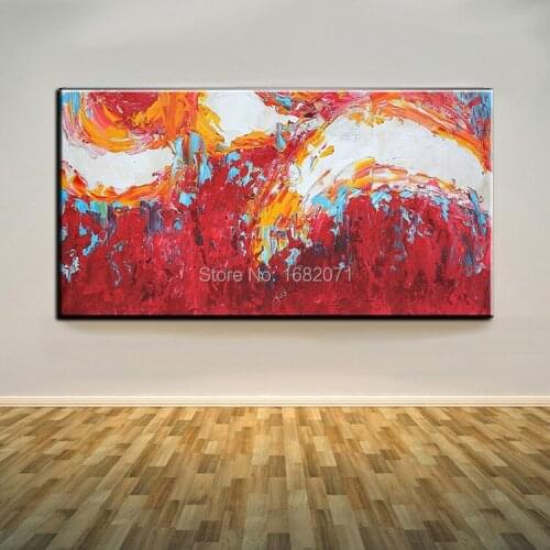 Top Artist Pure Hand Painted High Quality Modern Abstract Oil Painting on Canvas For Wall Decorative Red Canvas Oil Painting