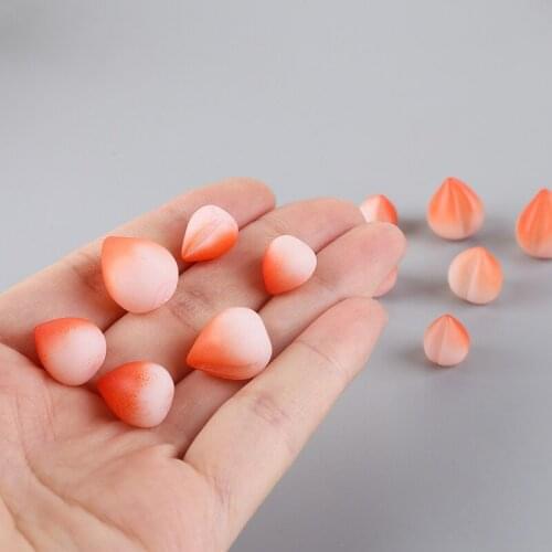6pcs Korea New Cute Fruit Lady Earrings Resin fairy peach bottom hole alloy dripping strawberry diy jewelry bracelet material