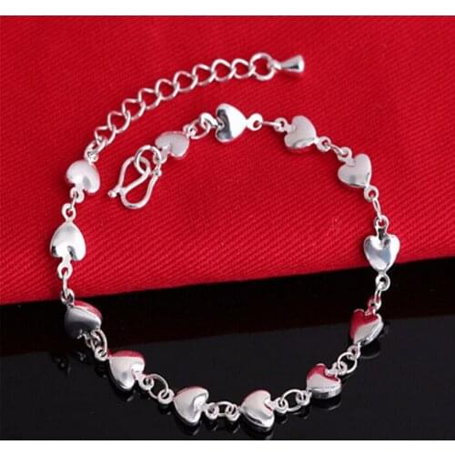 Women Chain Bracelet Silver Plated Bracelet Jewelry Charm Bracelets Chic Bangles 1pc