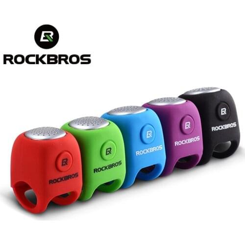 ROCKBROS Mini 110dB Electric Bicycle Bells Rainproof MTB Road Bike Handlebar Horn 5 Colors Silica Gel Shell Ring Cycling Bell
