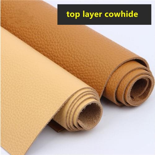 First Layer Cowhide Beige Khaki Leather Sofa Seat Cushion Leather Fabric Handmade Diy Leather Material