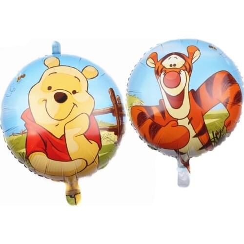 1pcs Disney Winnie The Pooh Theme 18 inch Aluminum Double-sided Film Balloon Cartoon Kids Birthday Party Decorations Supplies