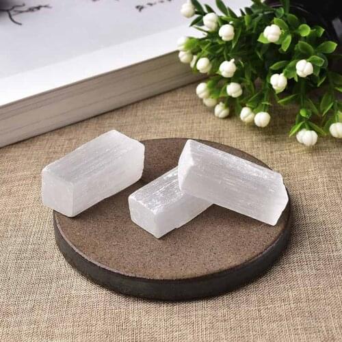 Natural white selenite gypsum slice quartz crude ore Reiki specimen point healing stone DIY Gifi