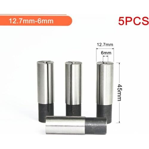 12.7mm-6mm,5pcs,Freeshipping CNC Milling Cutter Adaptor,Solid carbide End Mill,woodworking Router Bit conversion sleeve