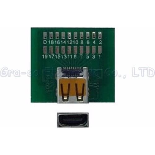 Micro HDMI D type female socket connector with PCB board test board