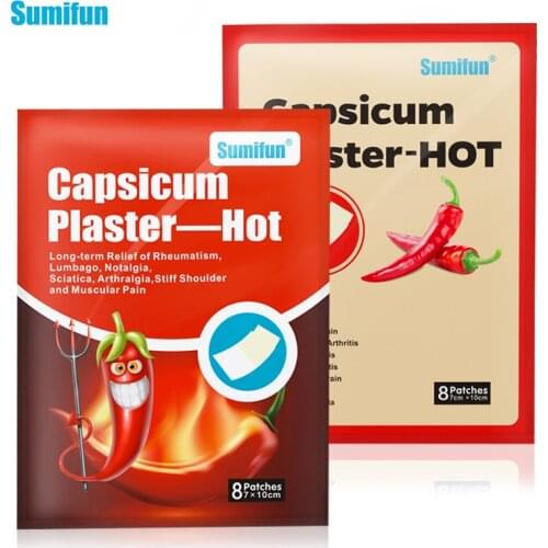 Sumifun 2 Types of Hot Capsicum Plaster Herbal Medical Patch Balm Plaster Knee Joint Shoulder Muscle Pain Stickers Health Care