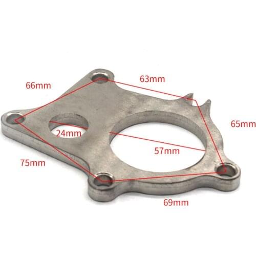 5 Bolts) T3/T4 Turbo Downpipe Flange Stainless Steel w/1" Wastegate Hole