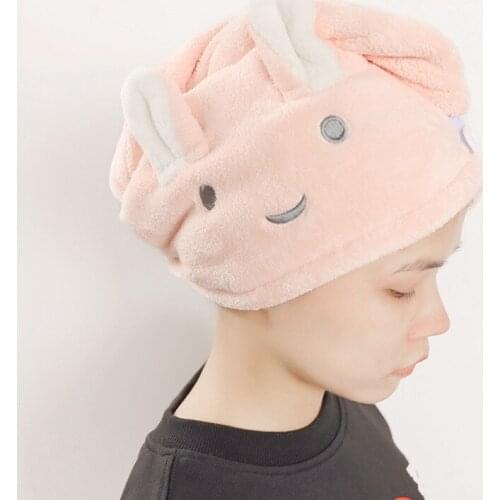 Home Textile Towel Cute cartoon embroidery hair towel Household Bathroom Towels Bathroom Microfiber Solid Quickly Dry Hair Hat