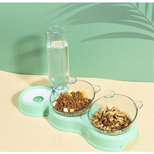 Double Cat Bowls Bowl For Pet Feeding Non-slip Dog Drinking Water Cup Portable Bottle For Dogs With Base