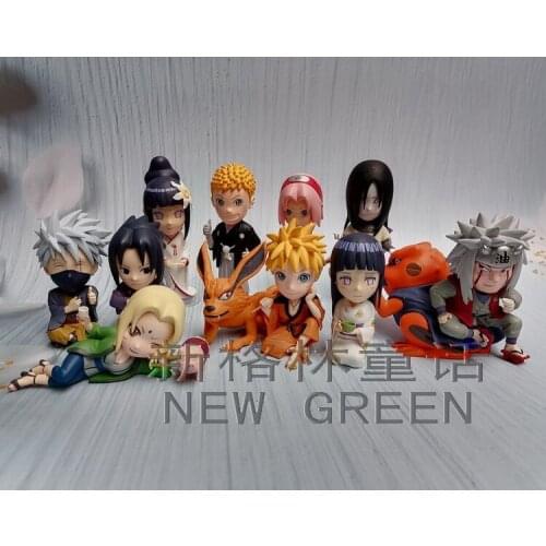Naruto: Shippuden Sakura Sasuke Naruto Kurama Orochimaru Kakashi Hyuga Hinata Q Version Action Figure Model Ornaments Toys