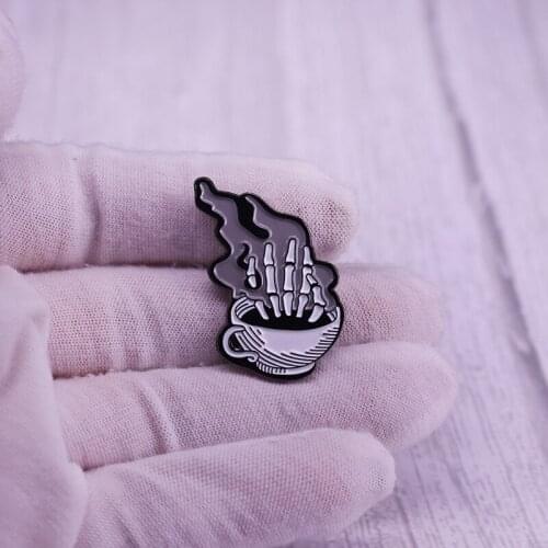 Death before decaf enamel pin coffee lover gift