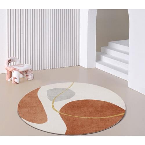 Round Nordic Nordic Non-Slip Bedroom Carpets Modern Abstract Plush Area Rugs Water Absorb Living Room Doormats Home Decor