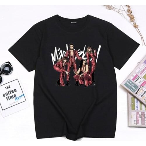 Summer Fashion Maneskin Men T-shirt Maneskin Italian Band Singer Damiano David Printed Tshirt Popular Music Combination T Shirt