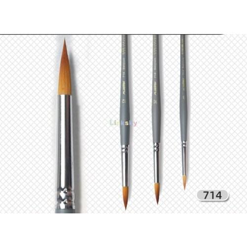 Mairtini 714 Round Pointed Paintbrushes,Nylon Hair Artist Acrylic Paint Brushes for Acrylic Oil Watercolor, Miniature Detailing